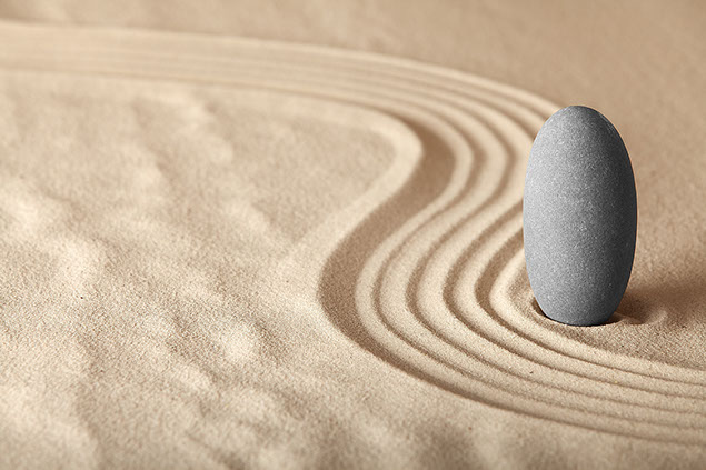 Image of sand zen garden.