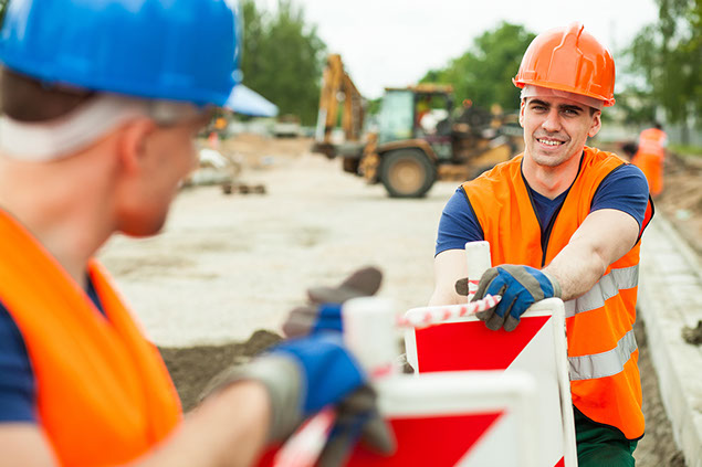 Image of construction works at work site.