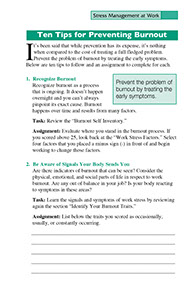 Page from the Systematic Stress Management book by the American Institute for Preventive Medicine. www.HealthyLife.com. All rights reserved.