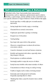 Page from the Systematic Stress Management book by the American Institute for Preventive Medicine. www.HealthyLife.com. All rights reserved.