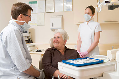 Image of older women at the dentist office.