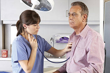 Image of oler man at the doctor's office.
