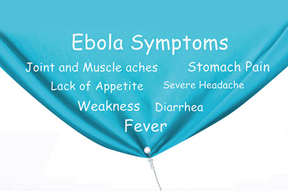 Illustration of ebola symptoms.