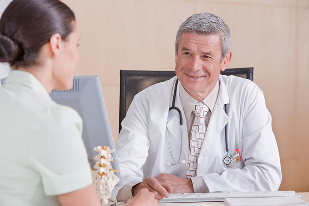 Image of doctor and patient.
