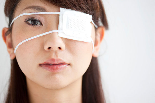 Image of women with an eye patch on.