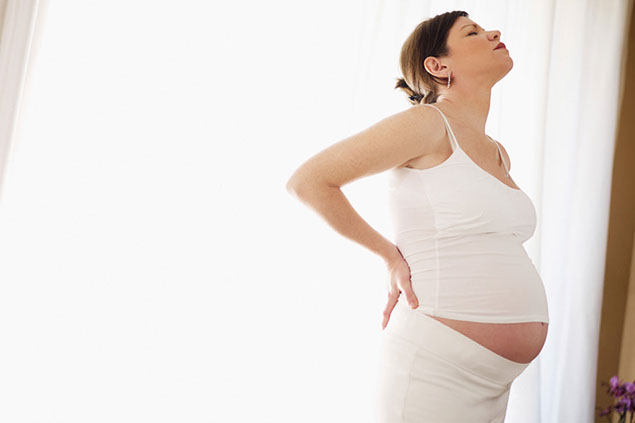 Image of pregnant women with back pain.