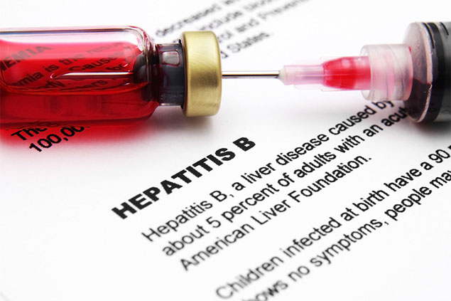 Image of blood sample with Hepatitis B description.