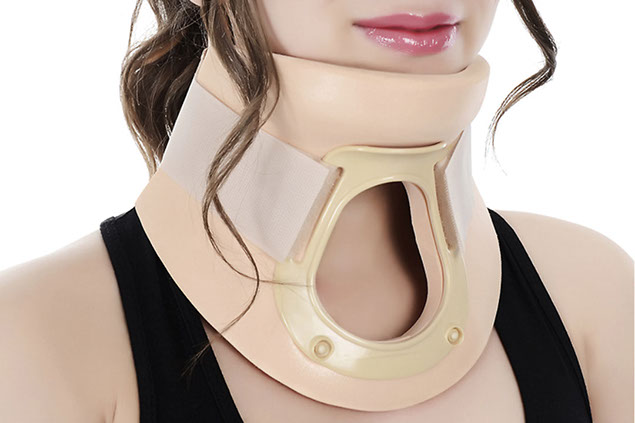 Image of women wearing a neck brace.