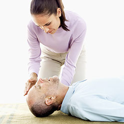 Image of opening a person's airway.