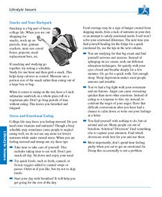 Page from Student Self-Care book by the American Institute for Preventive Medicine. www.HealthyLife.com. All rights reserved.