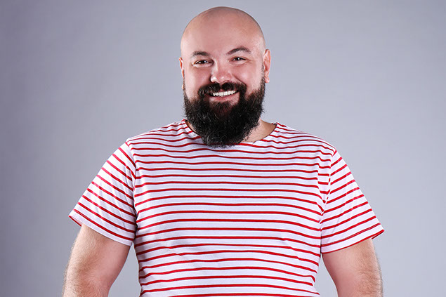 Man smiling.