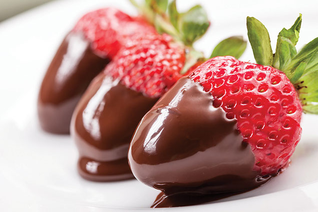 Chocloate covered strawberries.
