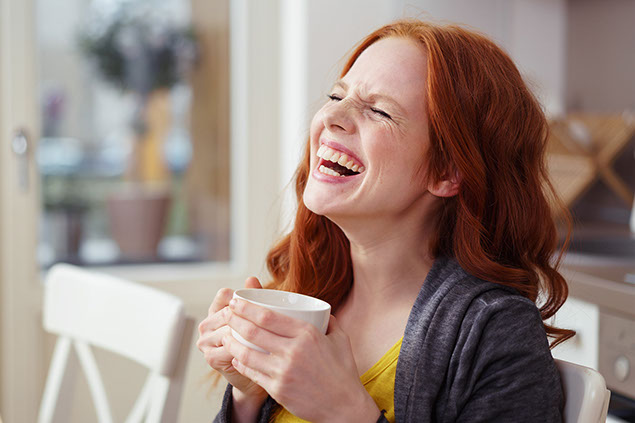 Women laughing.