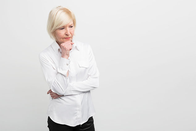 Woman thinking.