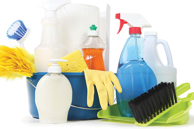 Image of various cleaning products.