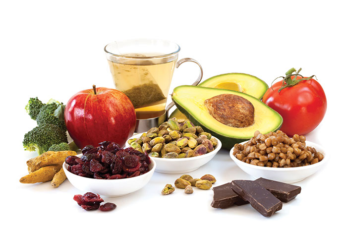 Image of different sources of antioxidants.
