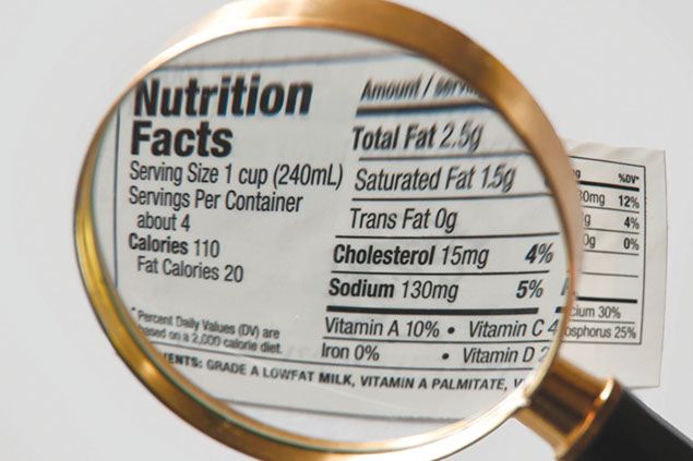 Image of nutrition label.