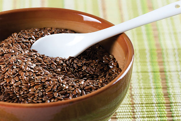 Image of flax seeds in a bowl.