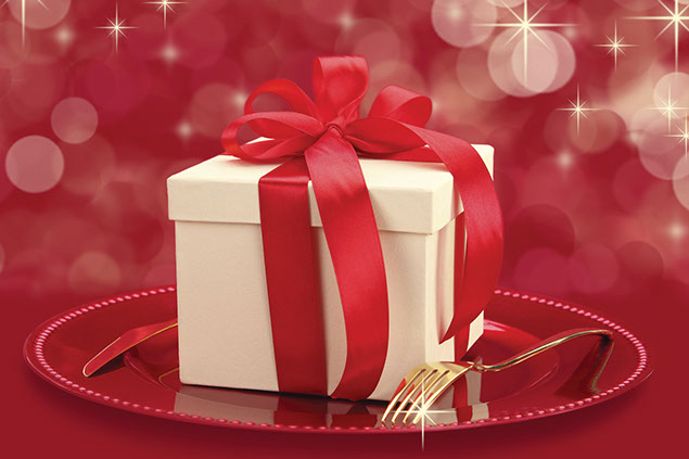 Image of gift sitting on a plate.