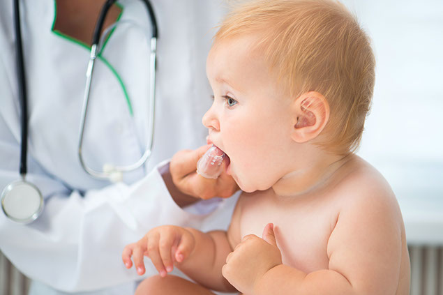 Image of baby at the doctor's office.