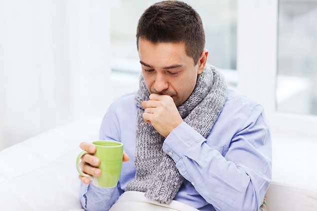 Image of man coughing.