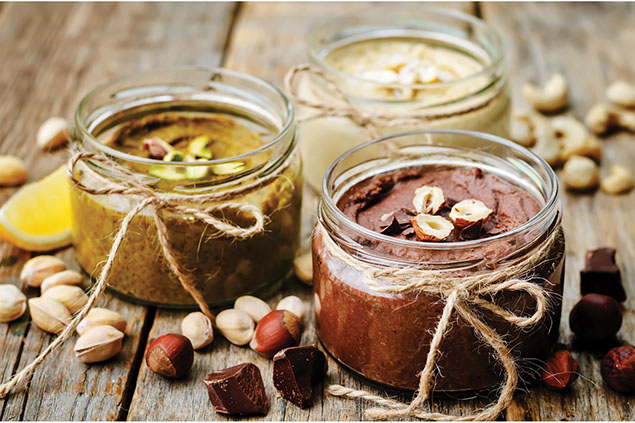 Image of 3 different nut butter spreads.
