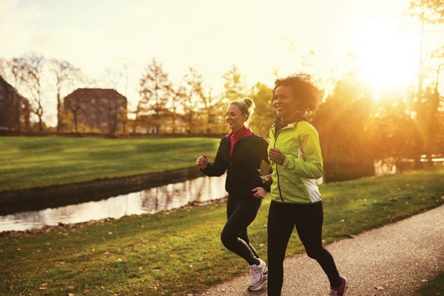 Image of 2 females jogging.