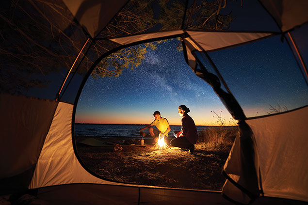 Couple camping.