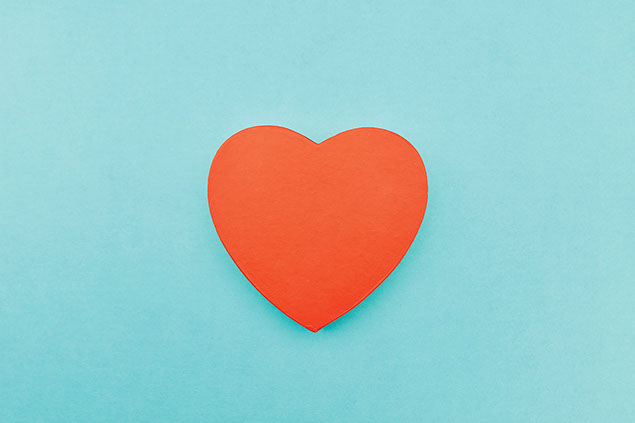 Heart on a blue background.