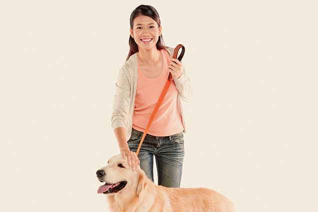 Women and her dog.
