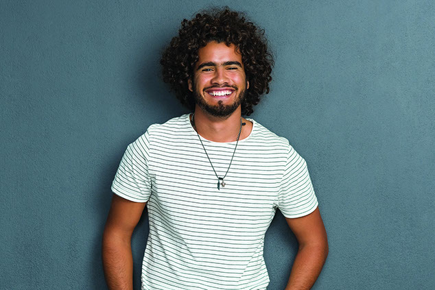 Man laughing.