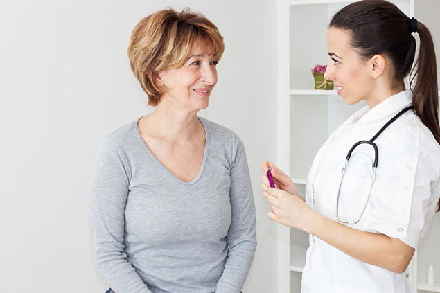 Image of doctor and patient.