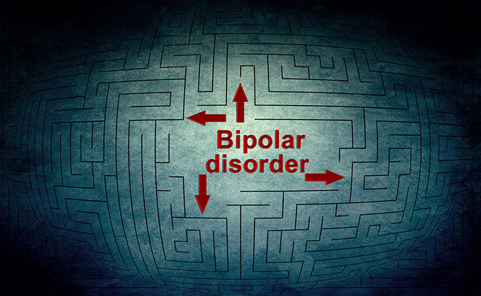 Image with the words "Bipolar Disorder" surrounded by a maze.