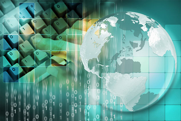 Graphic of world network.