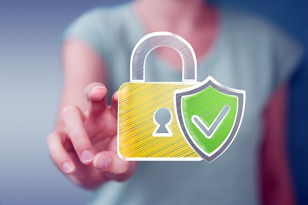 Image of lock with safeguard check.