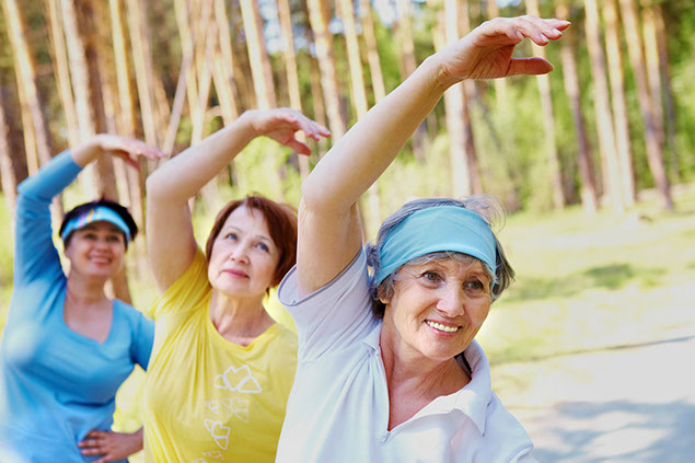 Image of older adults working out.
