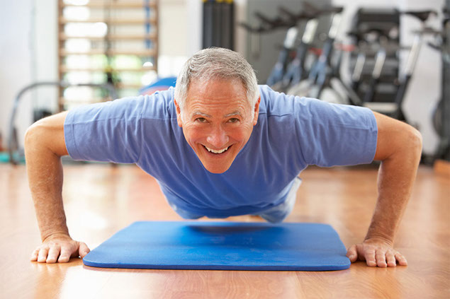 Image of man doing push-ups.