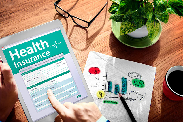 Image of Health Insurance form on tablet.