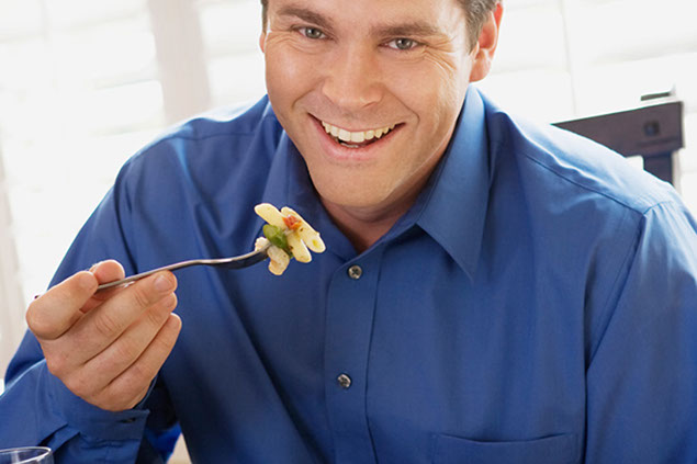 Image of man eating.
