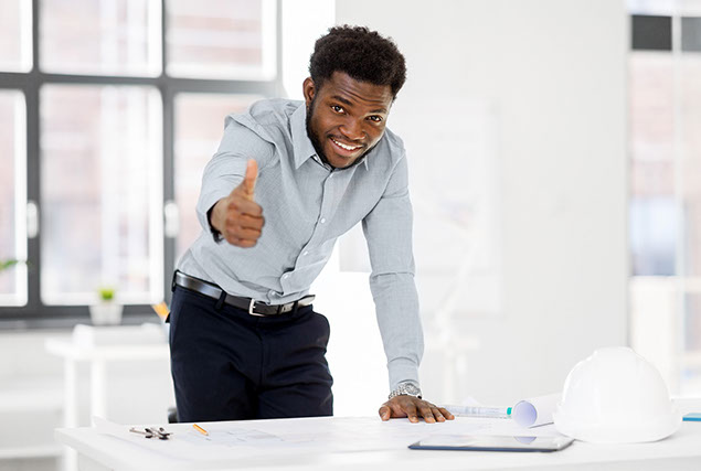 Image of man with thumbs up.