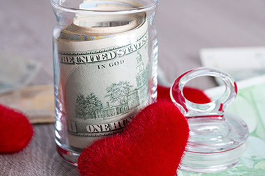 Image of money in a jar.