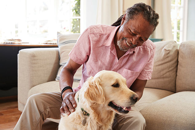 Man and his dog.