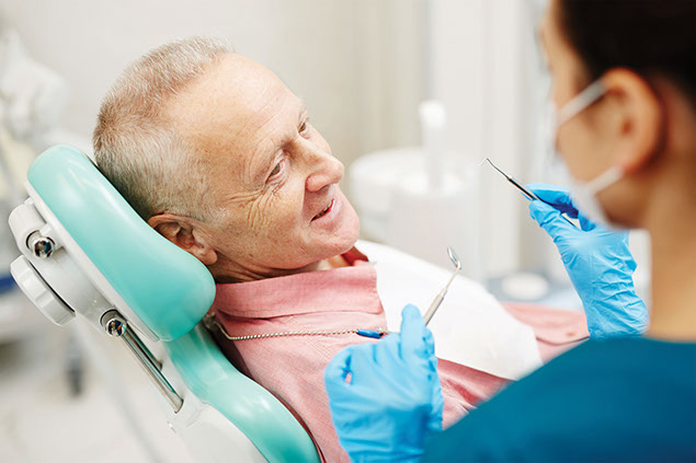 Man at the dentist office.