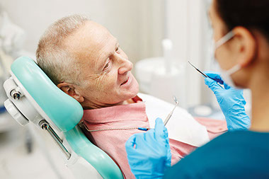 Man at the dentist office.